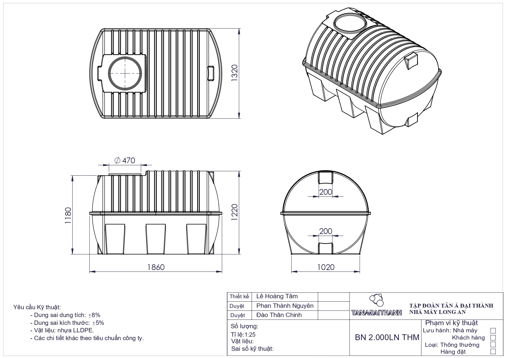 ban ve bon nuoc nhua dai thanh 2000l ngang